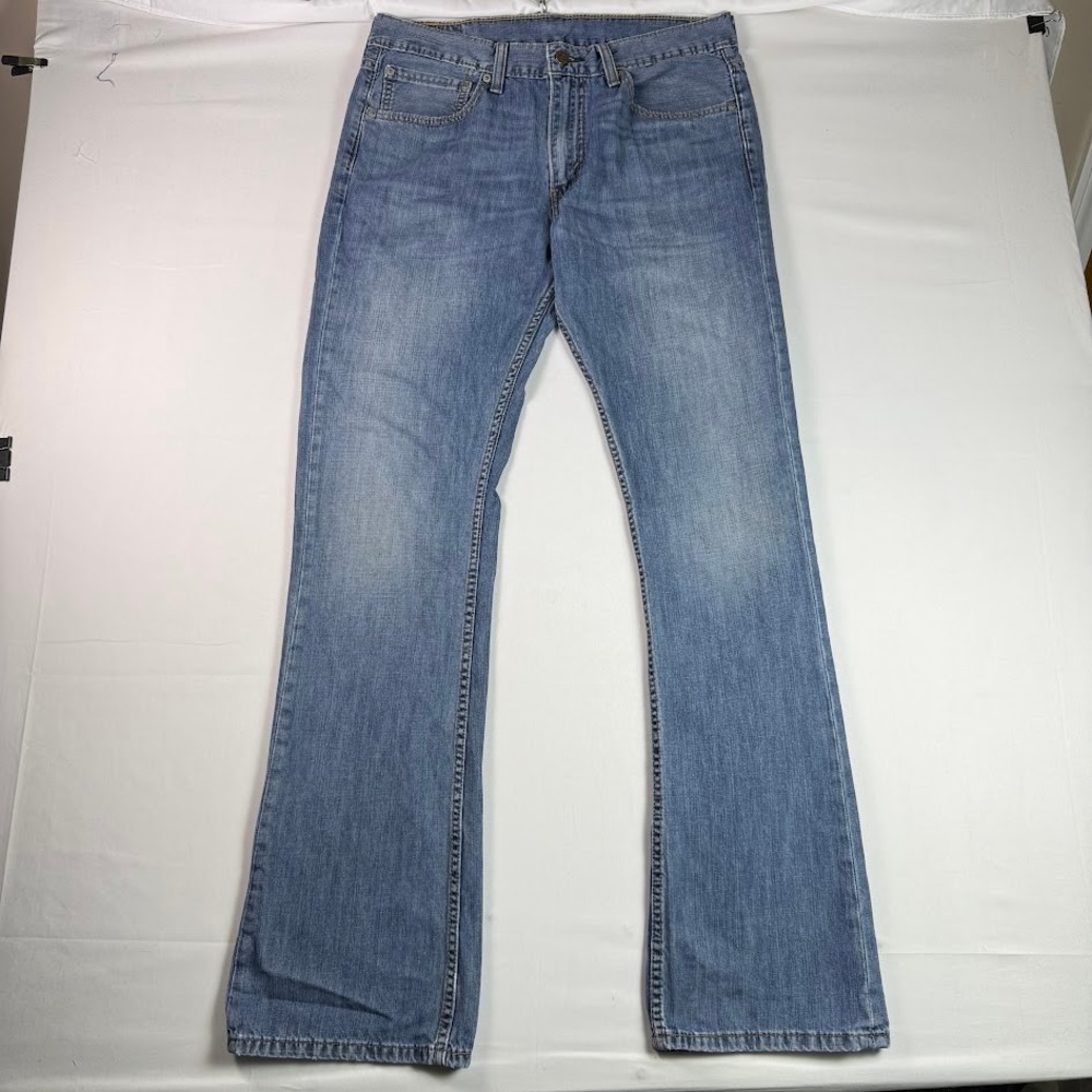 Levis 527 Slim Bootcut Jeans Mens 34x34 Medium Wash Blue 100% Cotton Denim